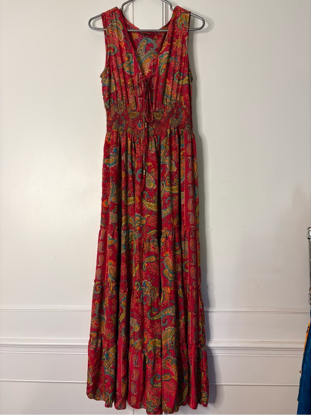 Boho Art Silk dress in colorful paisley
